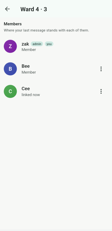 Members on a phone: three members, one linked now.