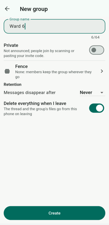 The same screen on a phone with retention chosen.