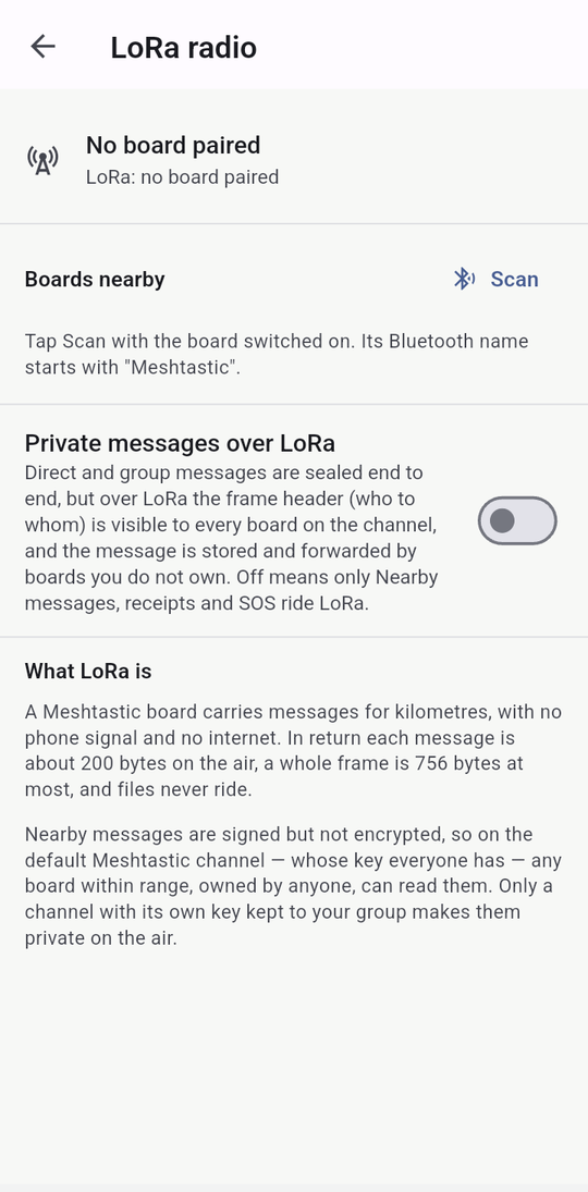 LoRa radio, with no board paired.