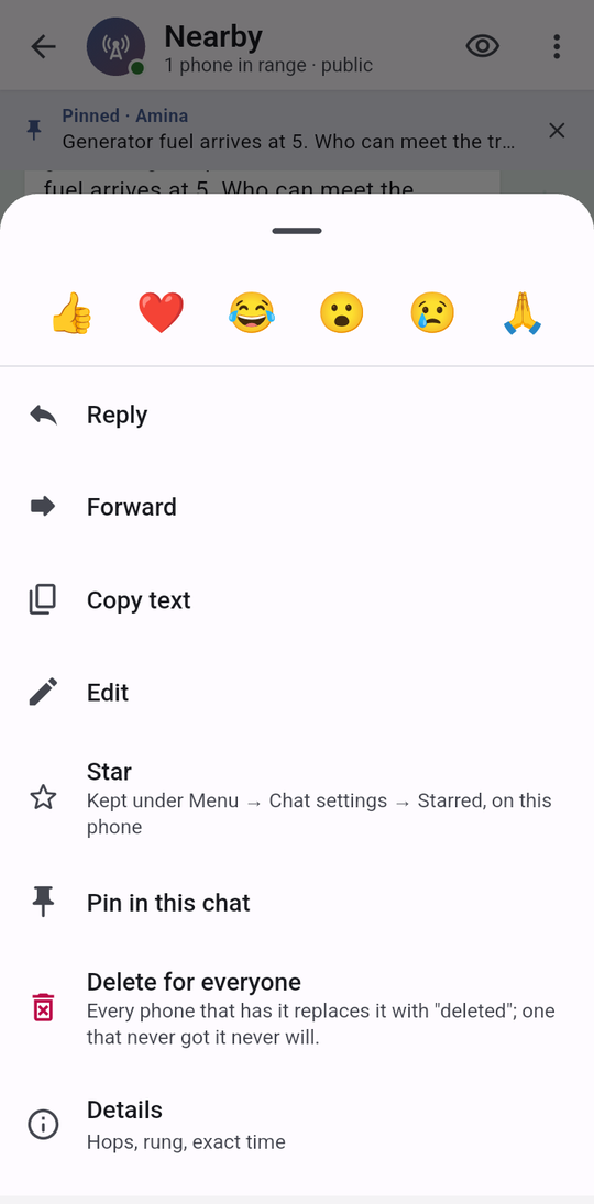 Holding your own message.