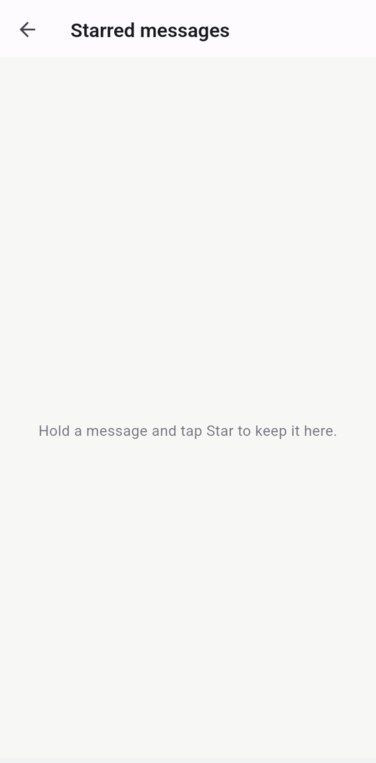 Starred messages, empty.