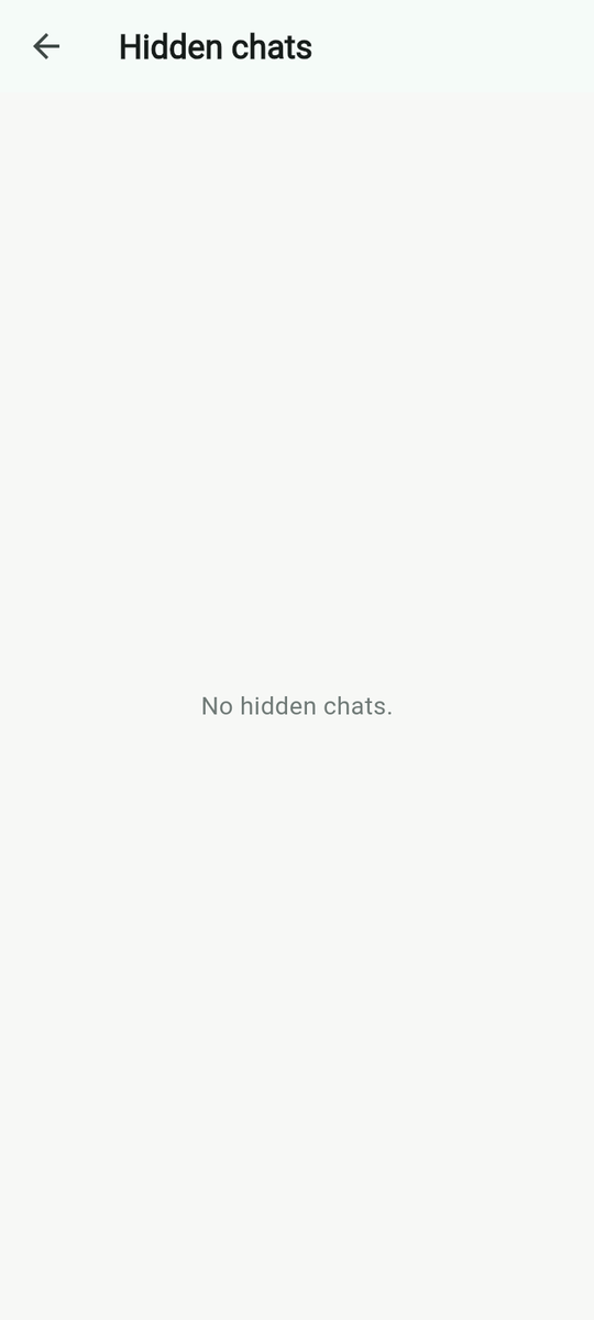 Hidden chats, empty.