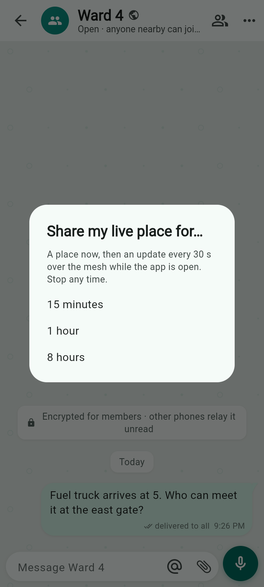 Share my live place for…