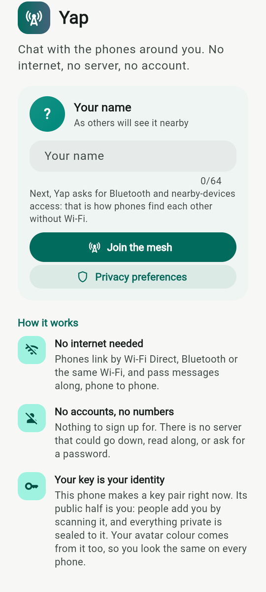Privacy preferences: three switches, all on by default, each with what turning it off costs.